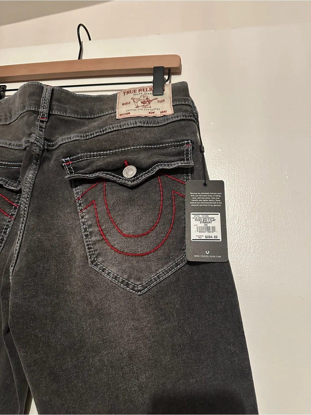 True Religion Ricky big t flap straight Jean